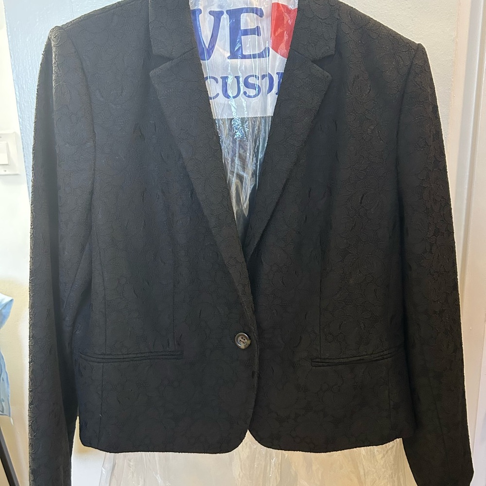 Ann Taylor Black Lace-over Blazer